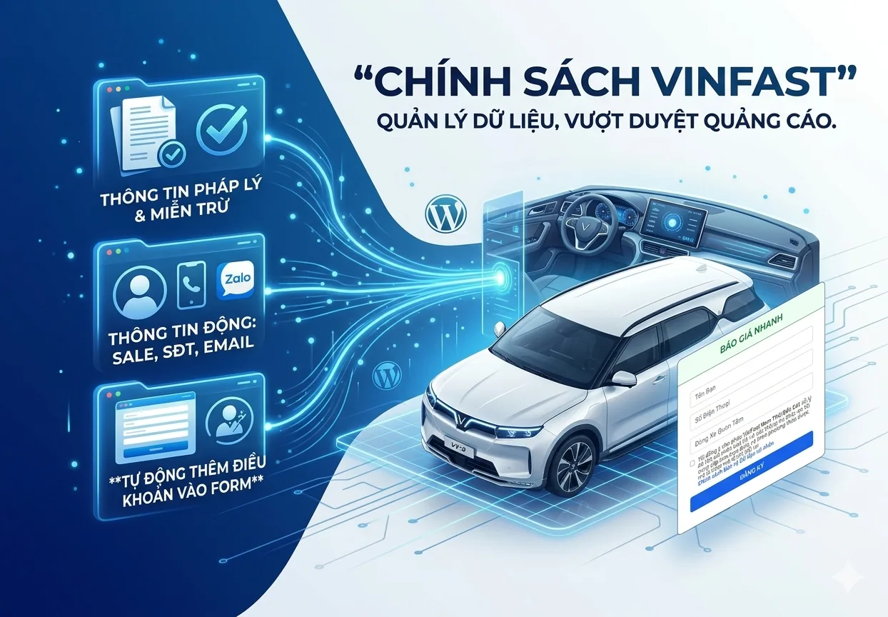 [ Plugin] Thêm Chính Sách Cho Website ô tô Dễ Duyệt Khi Chạy Google Ads 9