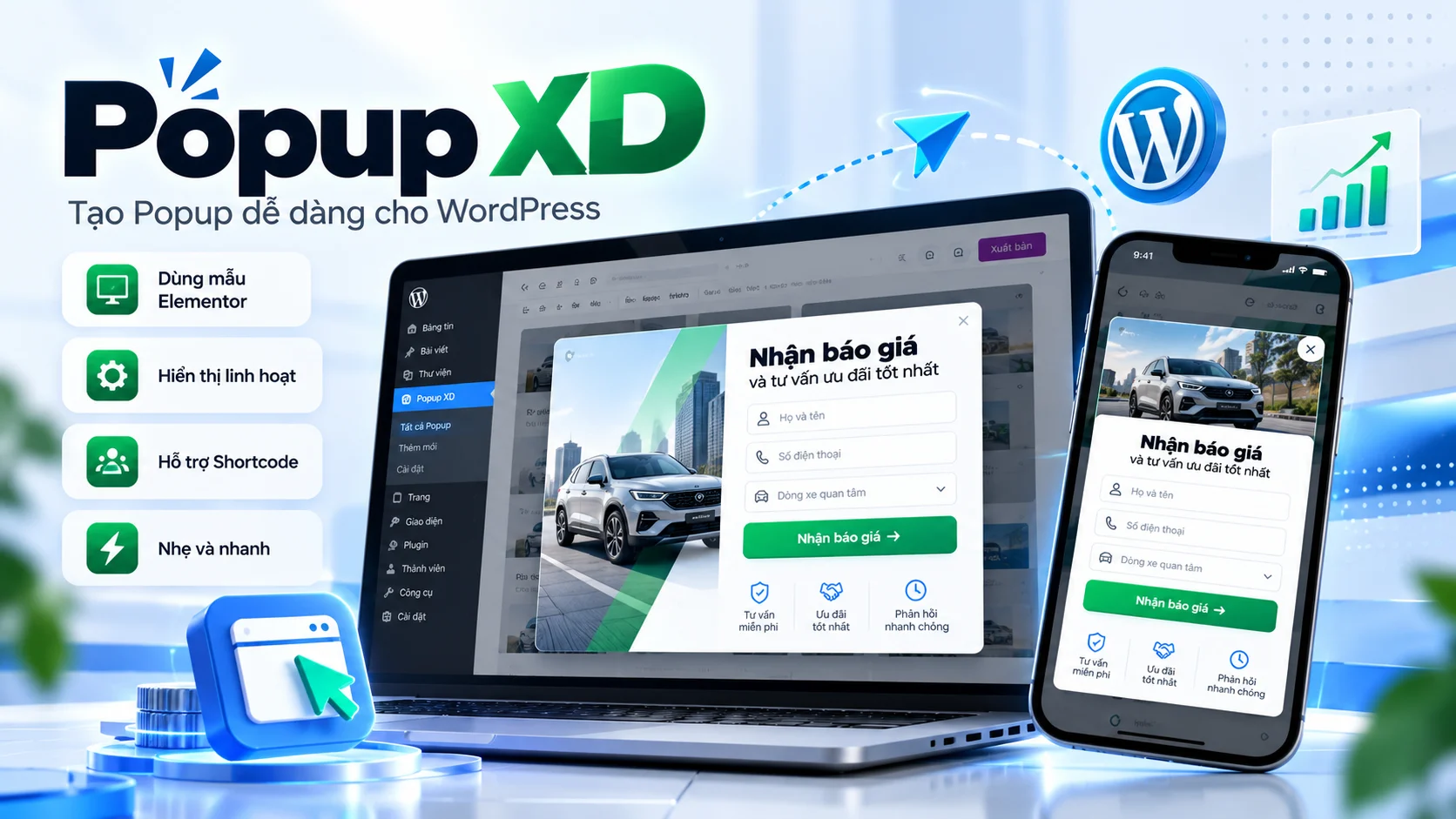 Popup XD – Plugin tạo popup WordPress xem trước trực tiếp, hỗ trợ Elementor 1