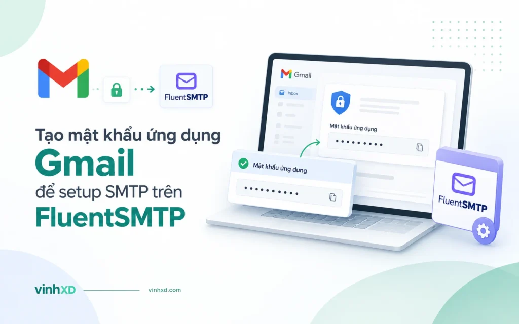 Tạo mật khẩu ứng dụng Gmail để setup SMTP trên FluentSMTP 1 Tạo mật khẩu ứng dụng Gmail để setup SMTP trên FluentSMTP 1